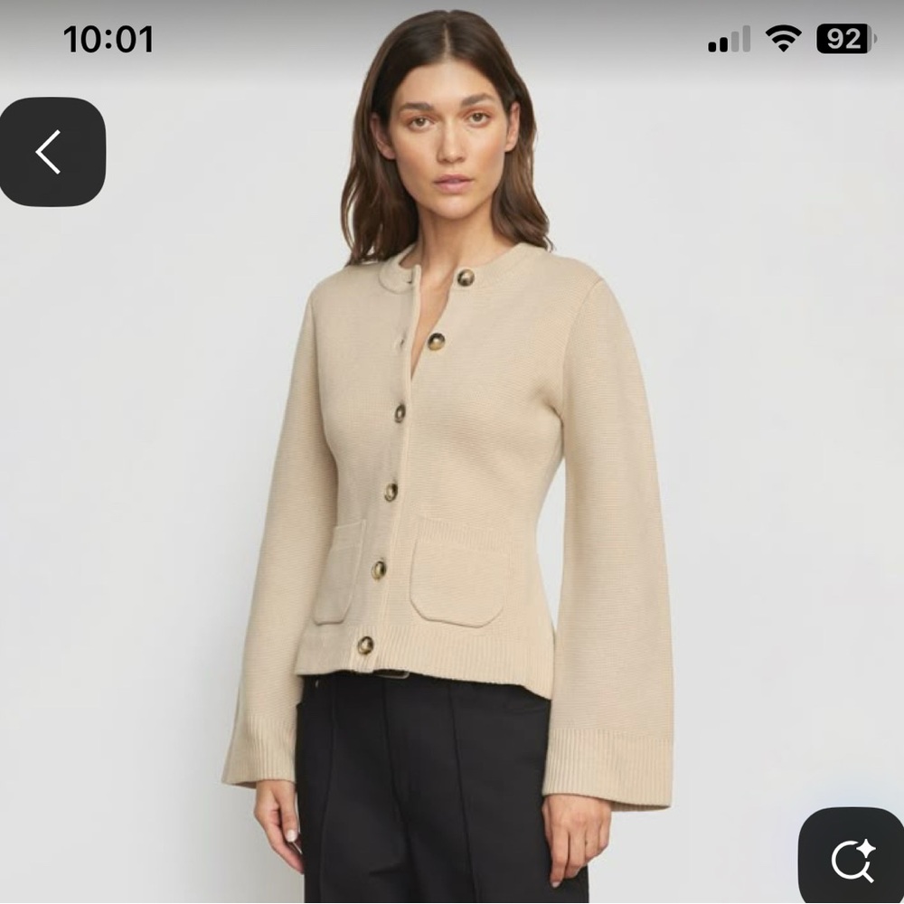 Modern Citizen Eames Cotton-wool button cardigan - medium.